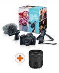 Фотоапарат Canon - EOS R50 Content Creator Kit, Black + Обектив Canon - RF 85mm f/2 Macro IS STM - 1t